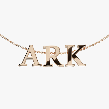 Letters (K) (R) (A) Gold Pendant